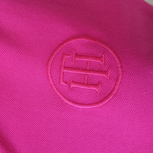 Tommy Hilfiger Quarter Zip Collared High Low Top M Pink - Picture 5 of 11